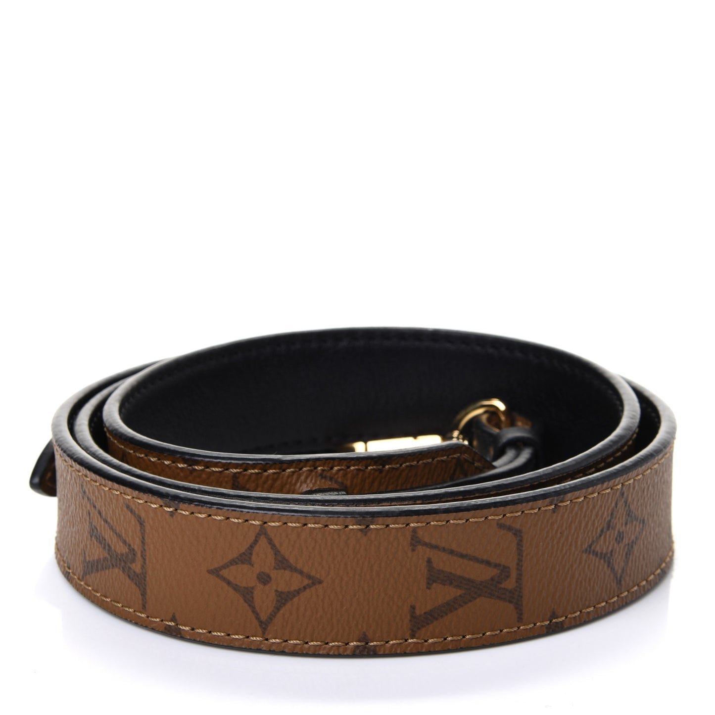 Reverse Monogram Bandouliere Shoulder Strap XL Black