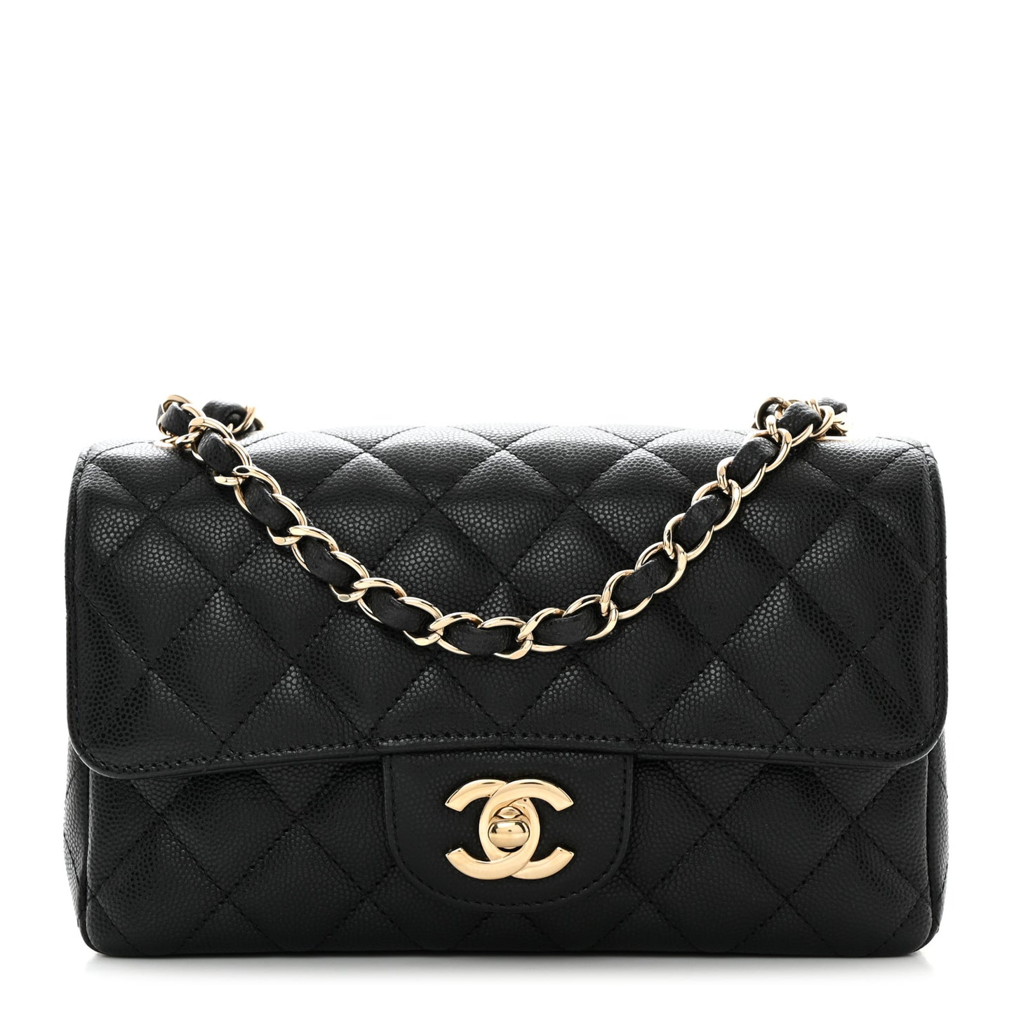 Caviar Quilted Mini Rectangular Flap Black