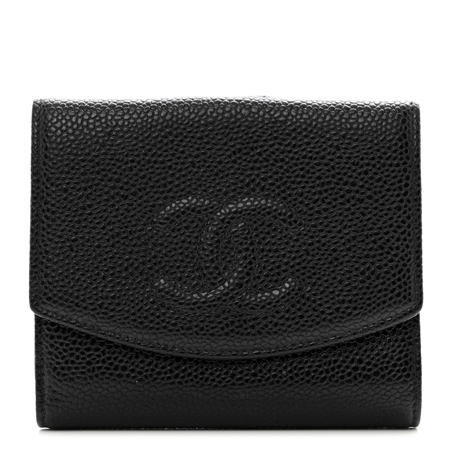 Caviar Timeless CC Compact French Wallet Black