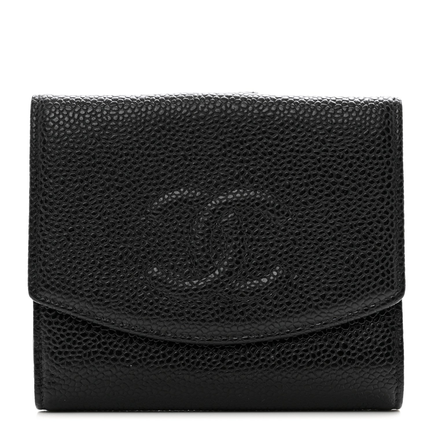 Chanel Caviar Timeless CC Compact French Wallet Black 1 of 9