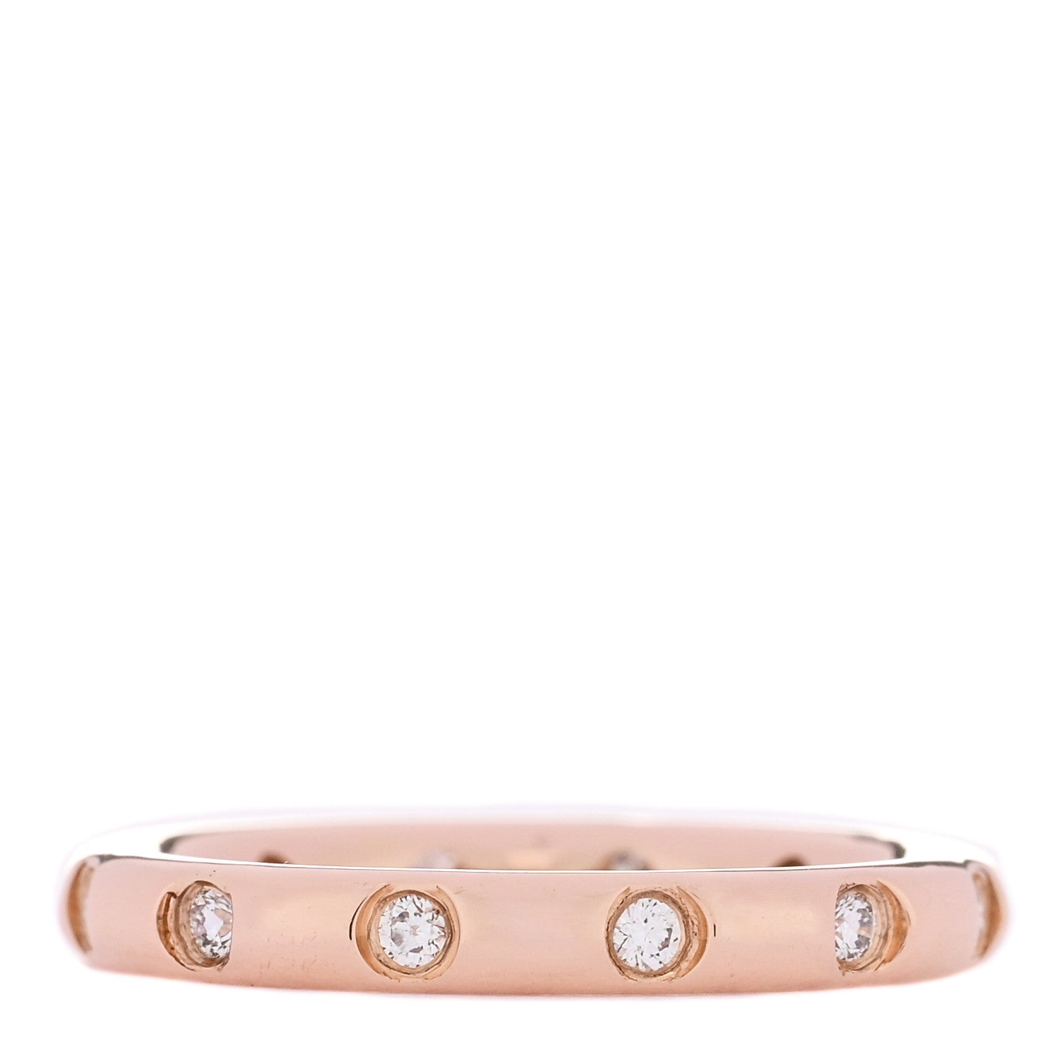 Tiffany 18K Rose Gold Diamond Stacking Band Ring 50 5.5 3 of 4
