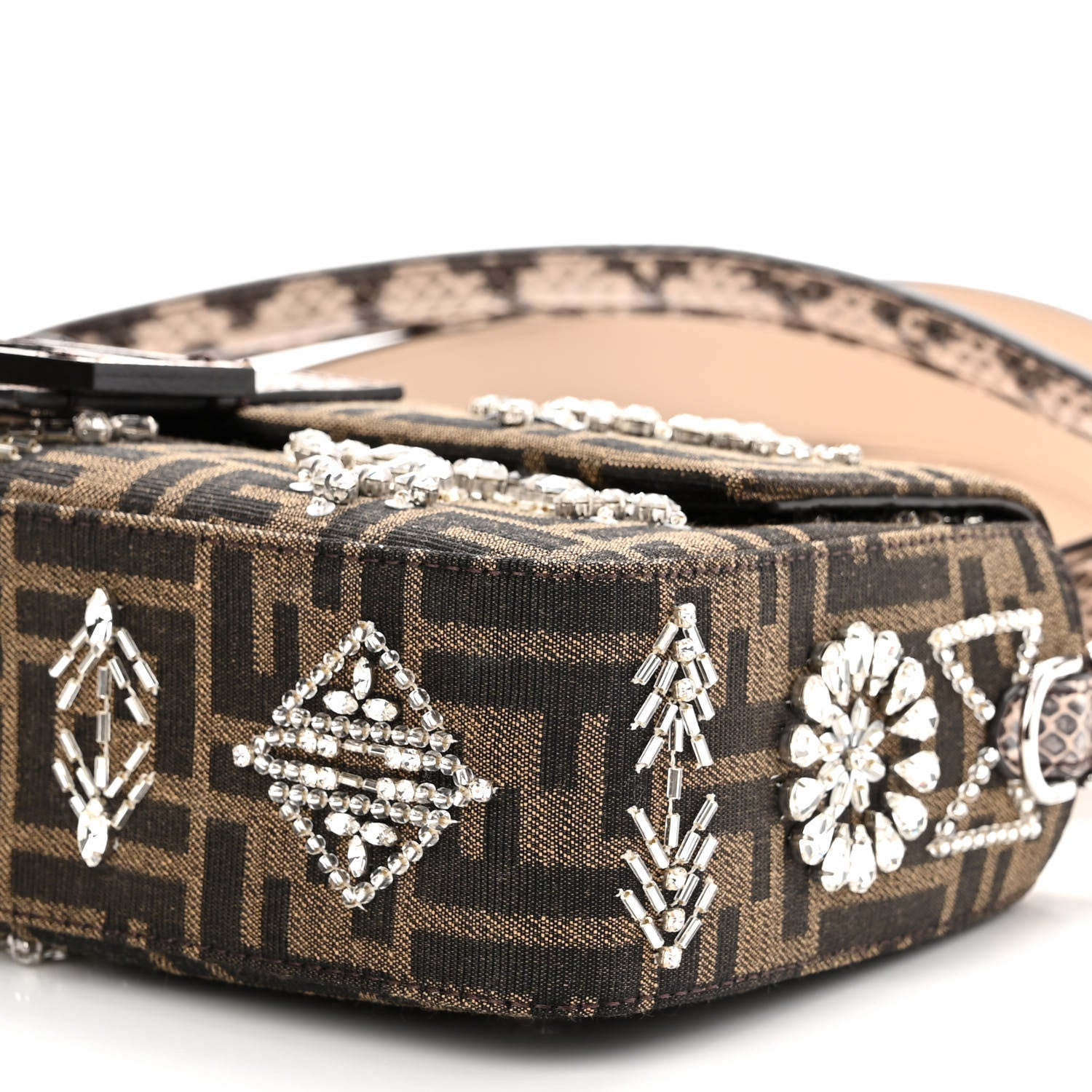 Fendi Re-Edition Elaphe Fabric Jacquard FF 1974 Embroidered Baguette Multicolor 9 of 9