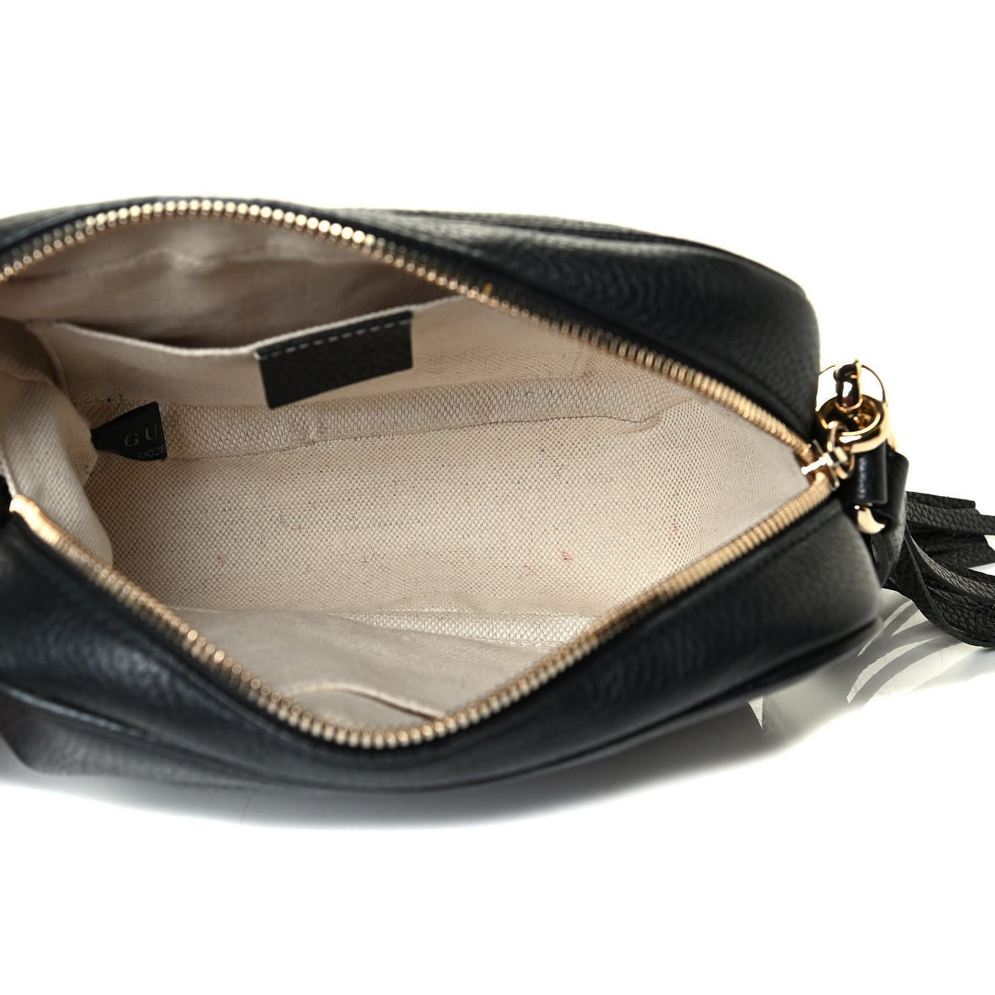 Pebbled Calfskin Small Soho Disco Bag Black