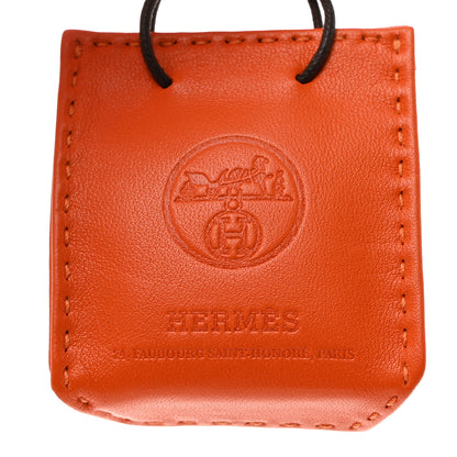 Hermes Milo Lambskin Swift Shopping Bag Charm Feu Gold 3 of 5