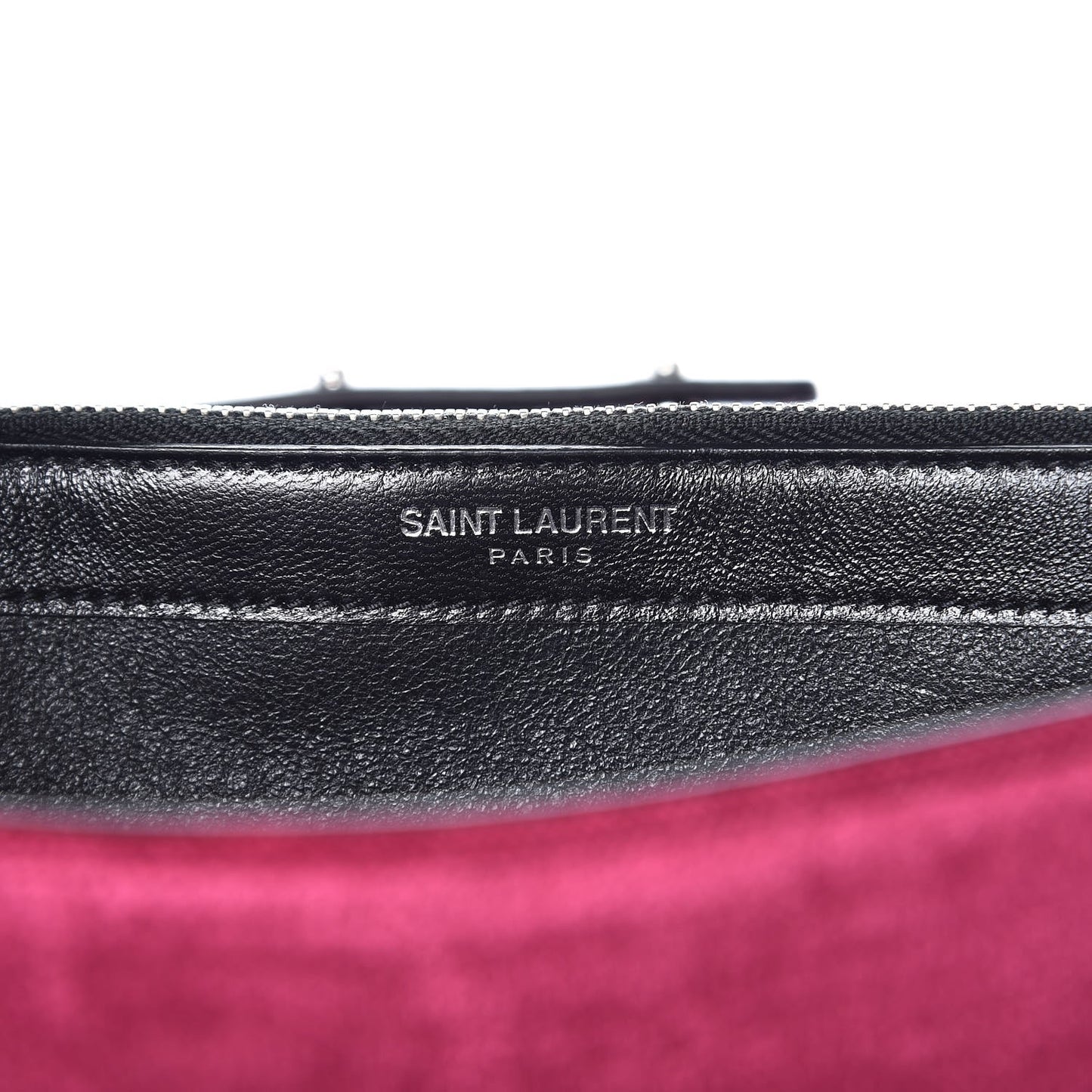Textured Velour Monogram Chain Wallet Rose Wine