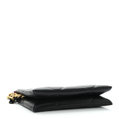 Chanel Shiny Goatskin Quilted Small Chanel 19 Pouch With Handle Black 4 of 9