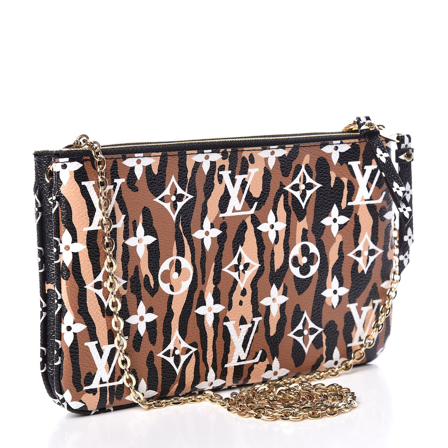 Monogram Giant Jungle Pochette Double Zip Black