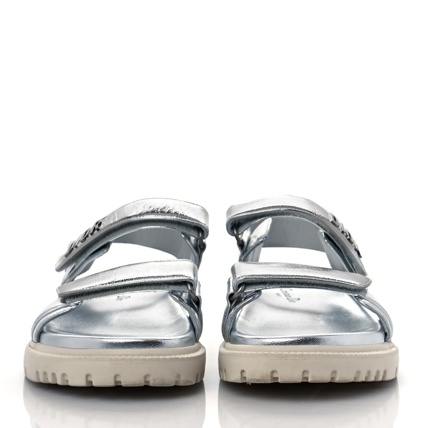 Christian Dior Metallic Dioract Sandals 38 Silver 2 of 8