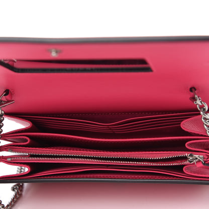 Gucci X SEGA Calfskin GUCCY Stars Chain Wallet Violet Fuxia Gold 5 of 10