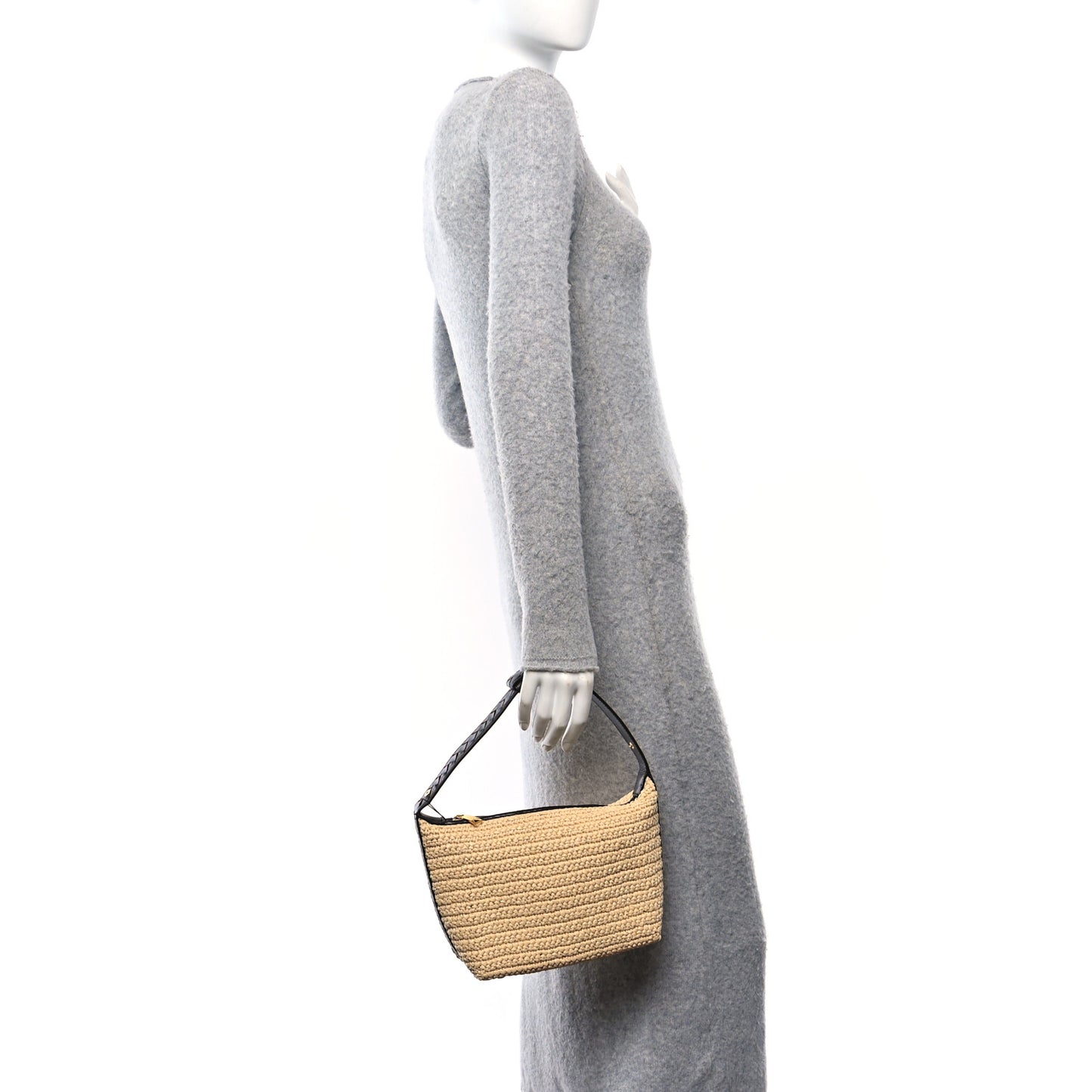 Raffia Woven Nappa Intrecciato Mini Wallace Natural Fondant