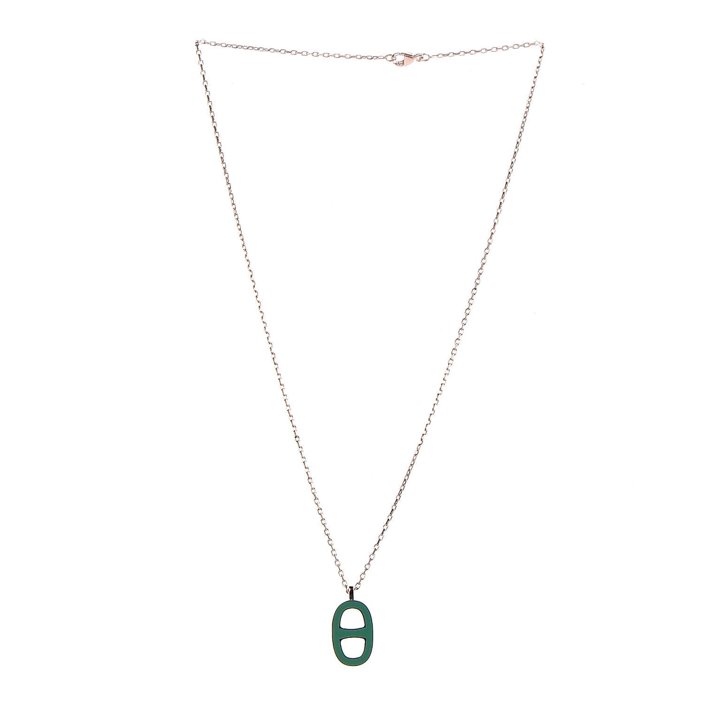 Laquered Iliade Pendant Necklace Vert Malachite
