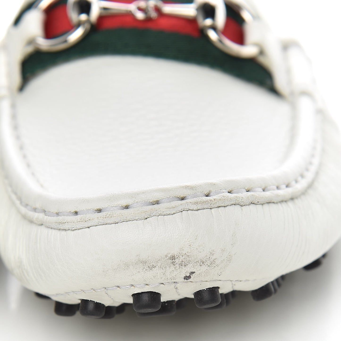 Road Calfskin Web Womens Horsebit Driver Loafers 39.5 Great White