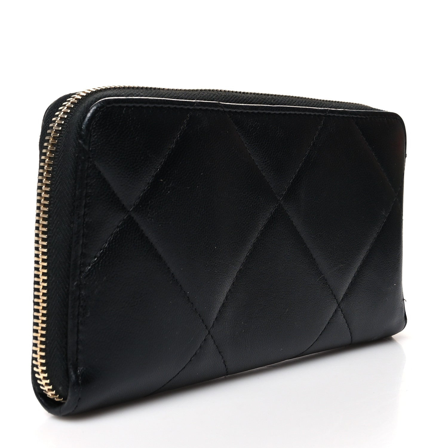 Chanel Lambskin Quilted 19 Zipped Wallet Black 3 of 13