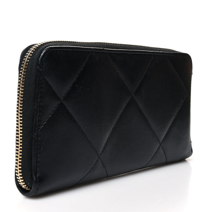 Chanel Lambskin Quilted 19 Zipped Wallet Black 3 of 13