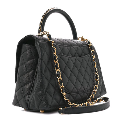 Chanel Caviar Quilted Small Coco Chain Handle Flap Black 3 of 12