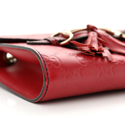 Gucci Guccissima Mini Emily Chain Shoulder Bag Red 9 of 11