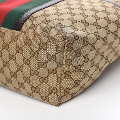 Gucci GG Monogram Web Medium Classic Backpack Brown 8 of 9