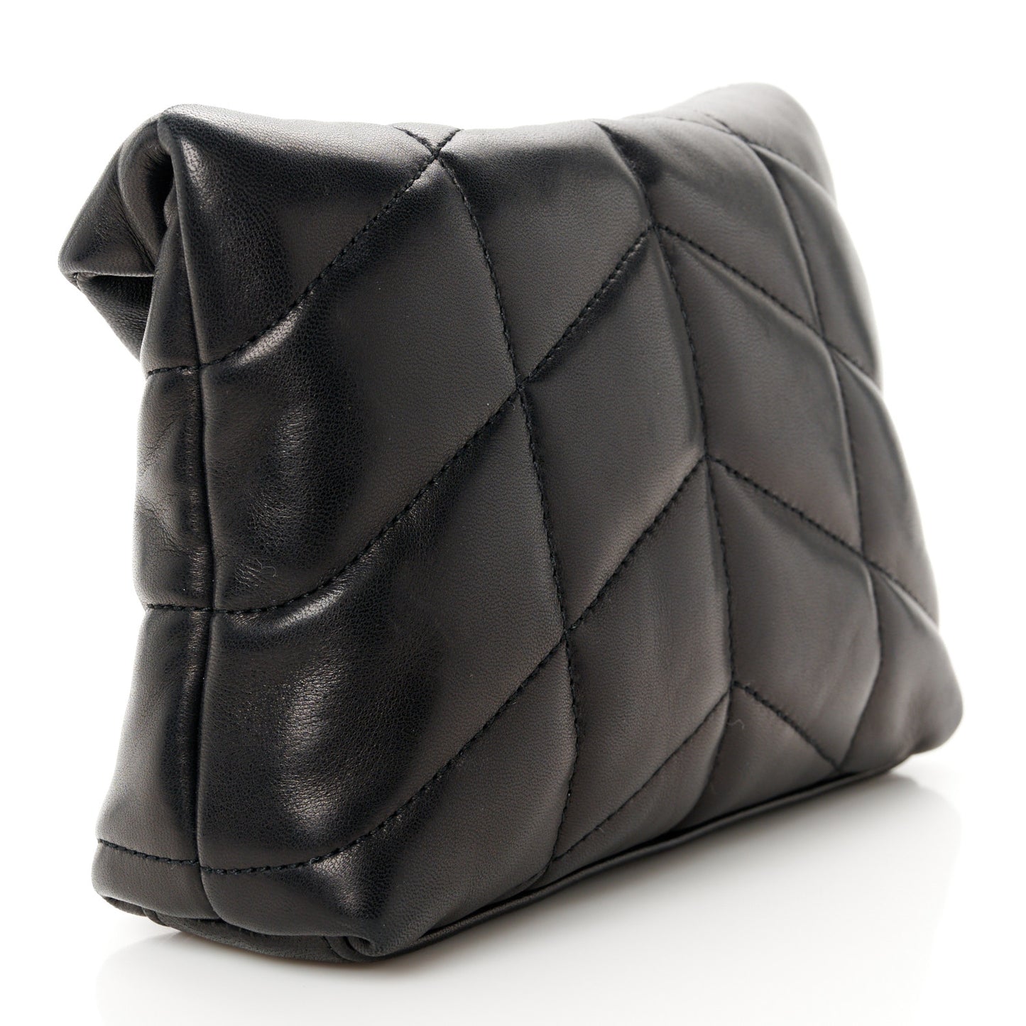 Lambskin Monogram Loulou Puffer Pouch Clutch Black