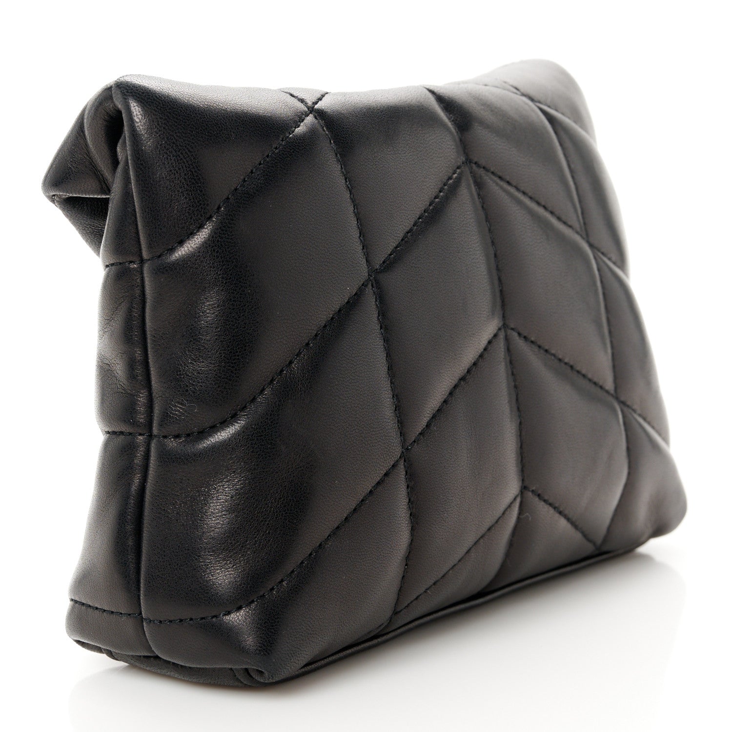 Saint Laurent Lambskin Monogram Loulou Puffer Pouch Clutch Black 4 of 15