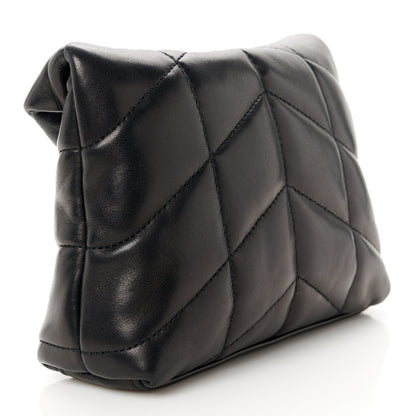 Saint Laurent Lambskin Monogram Loulou Puffer Pouch Clutch Black 4 of 15