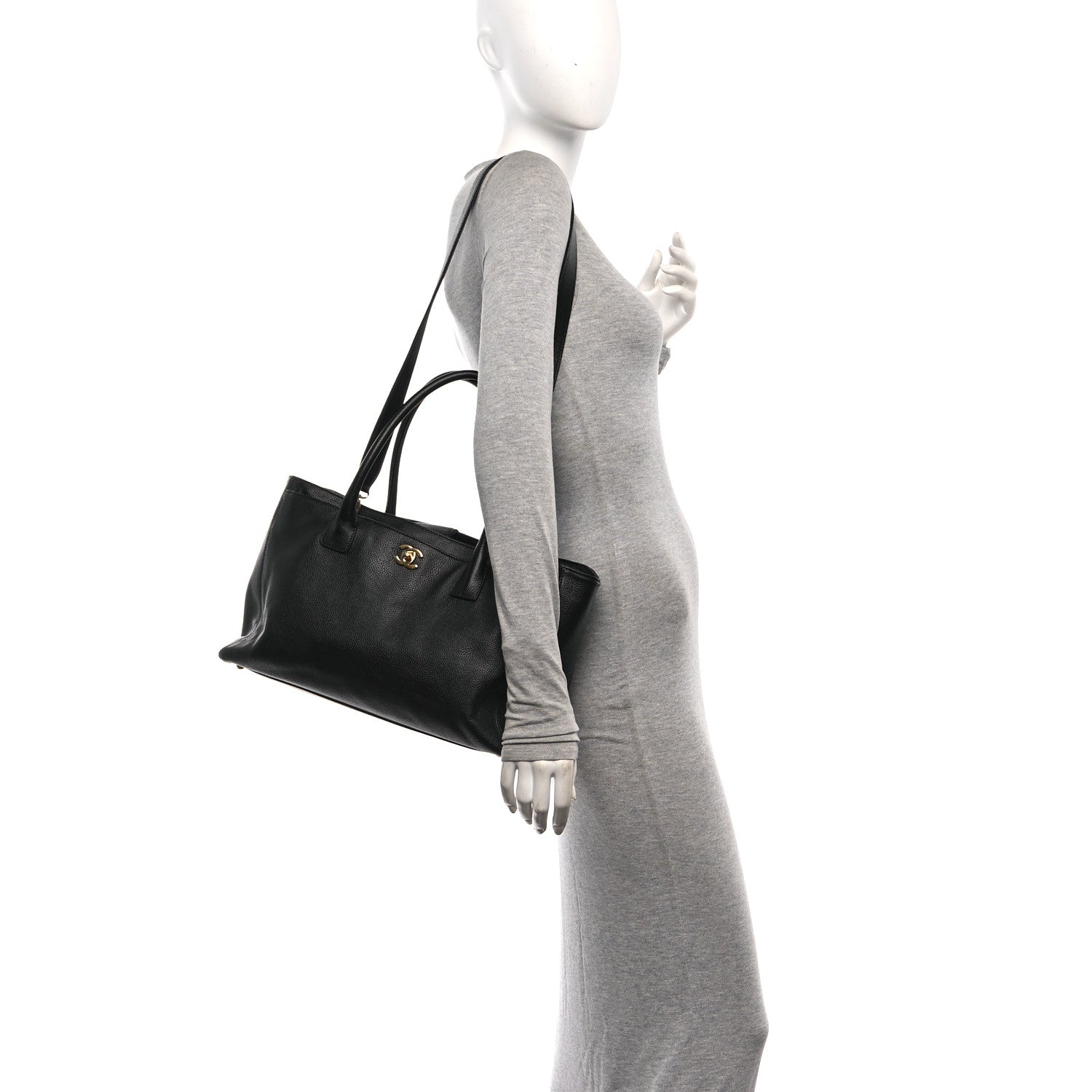 Chanel Calfskin Cerf Executive Shopper Tote Black 2 of 11