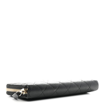 Chanel Caviar Quilted Large Gusset Zip Around Wallet Black 4 of 9