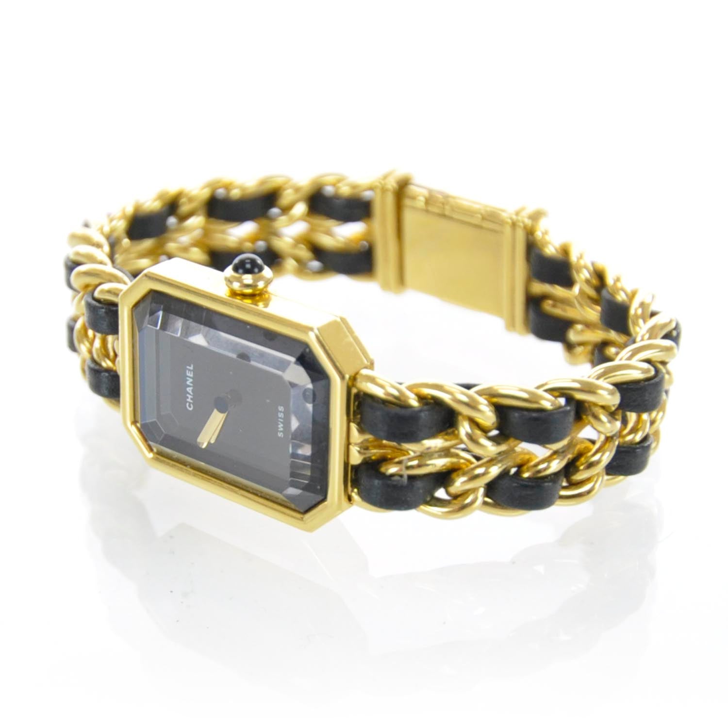 Chanel Stainless Steel Lambskin 20mm Chain Premiere Quartz Watch Gold M 3 of 8
