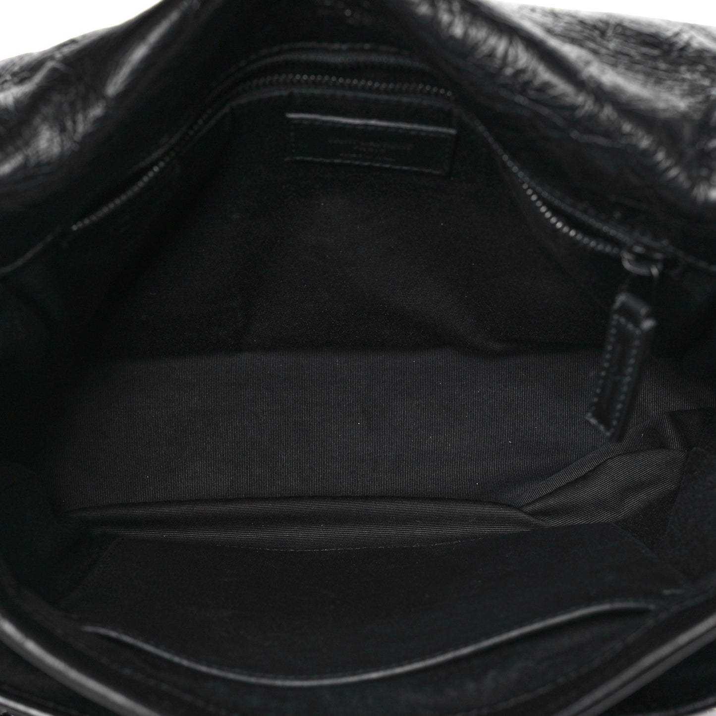 Crinkled Calfskin Matelasse Monogram Medium Niki Chain Satchel Black