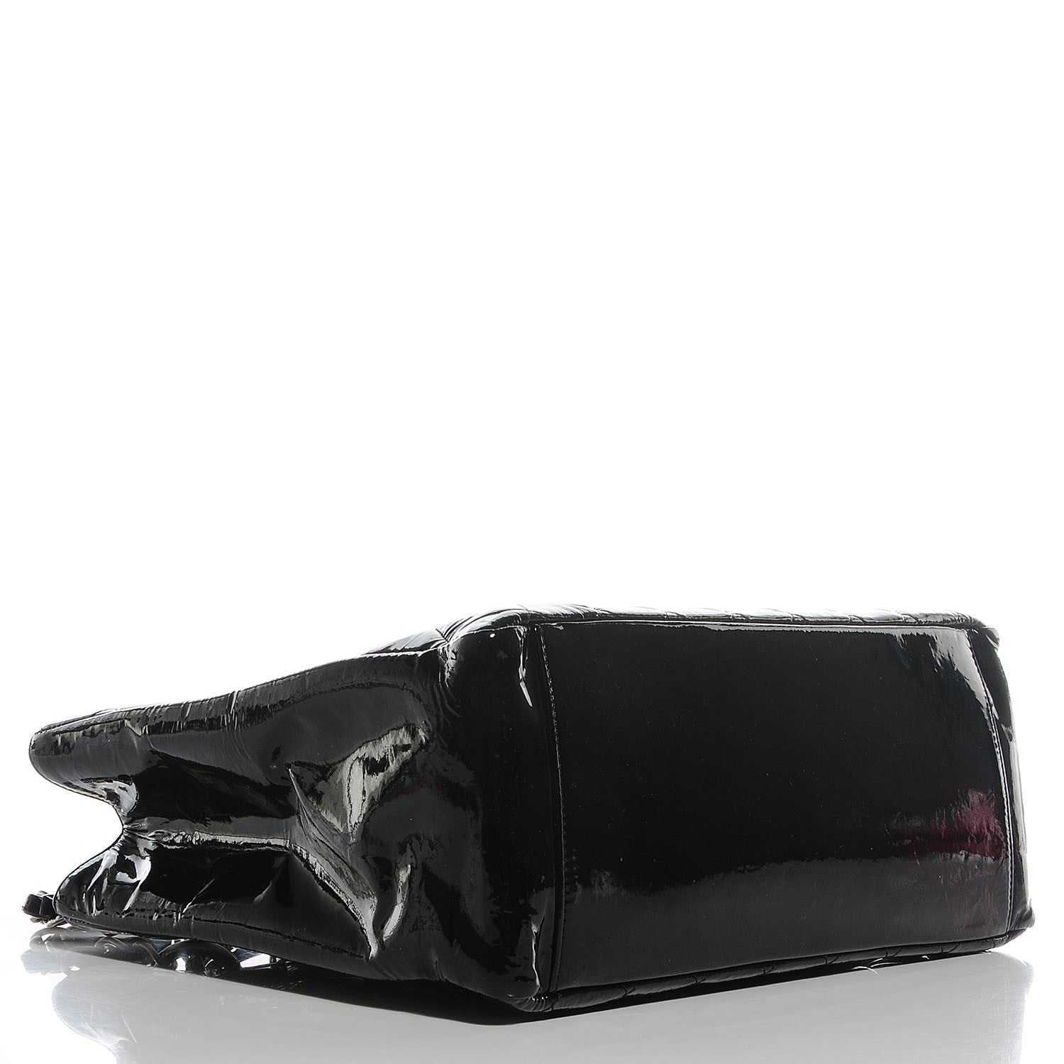 Chanel Patent Quilted Grand Shopping Tote GST Black 4 of 8
