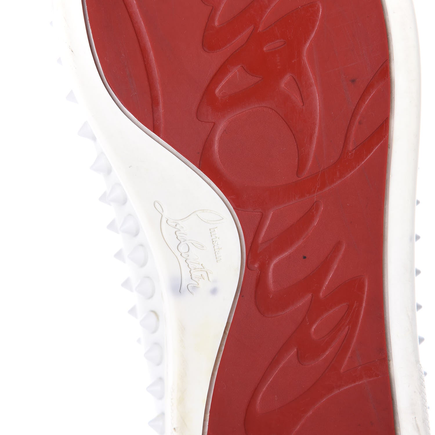 Christian Louboutin Calfskin Mens Spikes Pik Boat Flat 40.5 White 7 of 8
