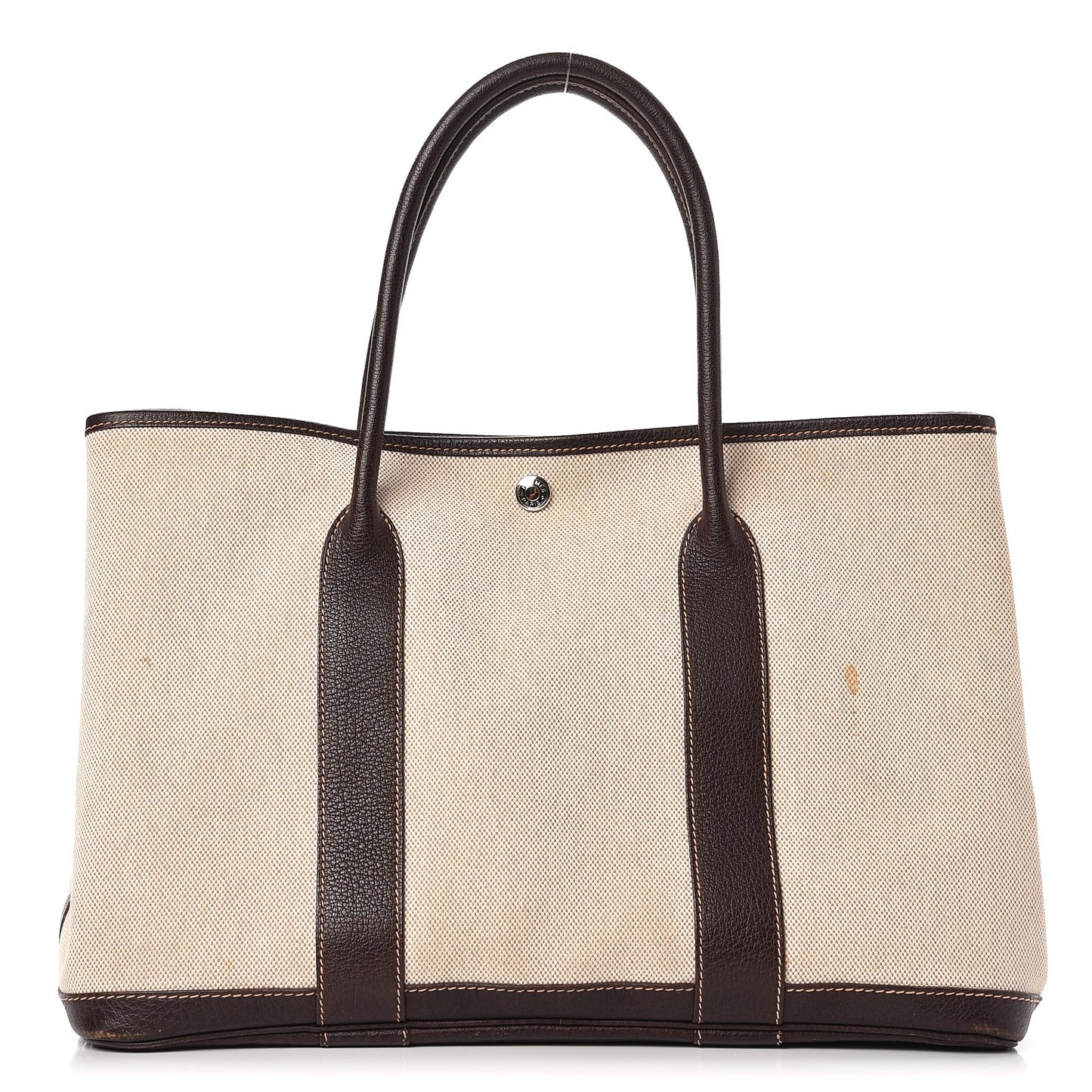 Buffle Skipper Toile Garden Party 36 MM Tote Marron Fonce