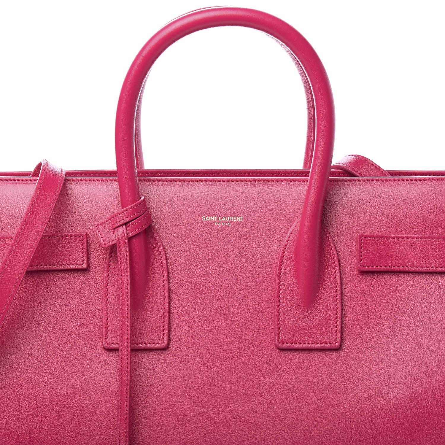 Saint Laurent Calfskin Small Sac De Jour Lipstick Fuchsia 6 of 8