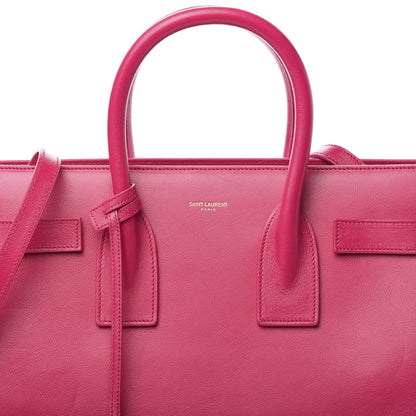 Saint Laurent Calfskin Small Sac De Jour Lipstick Fuchsia 11 of 11