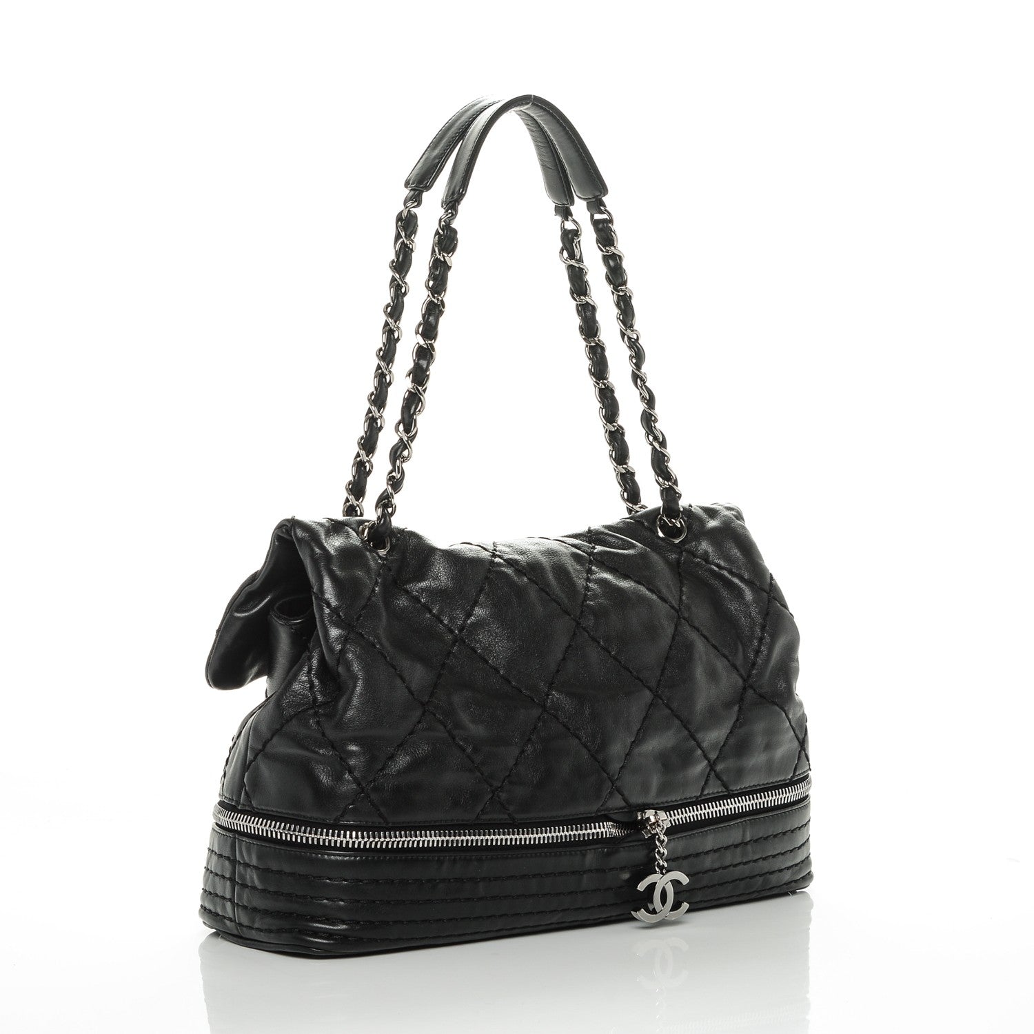 Chanel Calfskin Stitched Large Expandable Flap Black 3 of 7