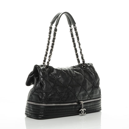 Chanel Calfskin Stitched Large Expandable Flap Black 3 of 7