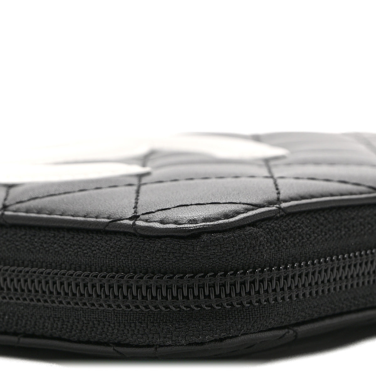 Chanel Calfskin Cambon Zip Around Organizer Wallet Black White 12 of 14