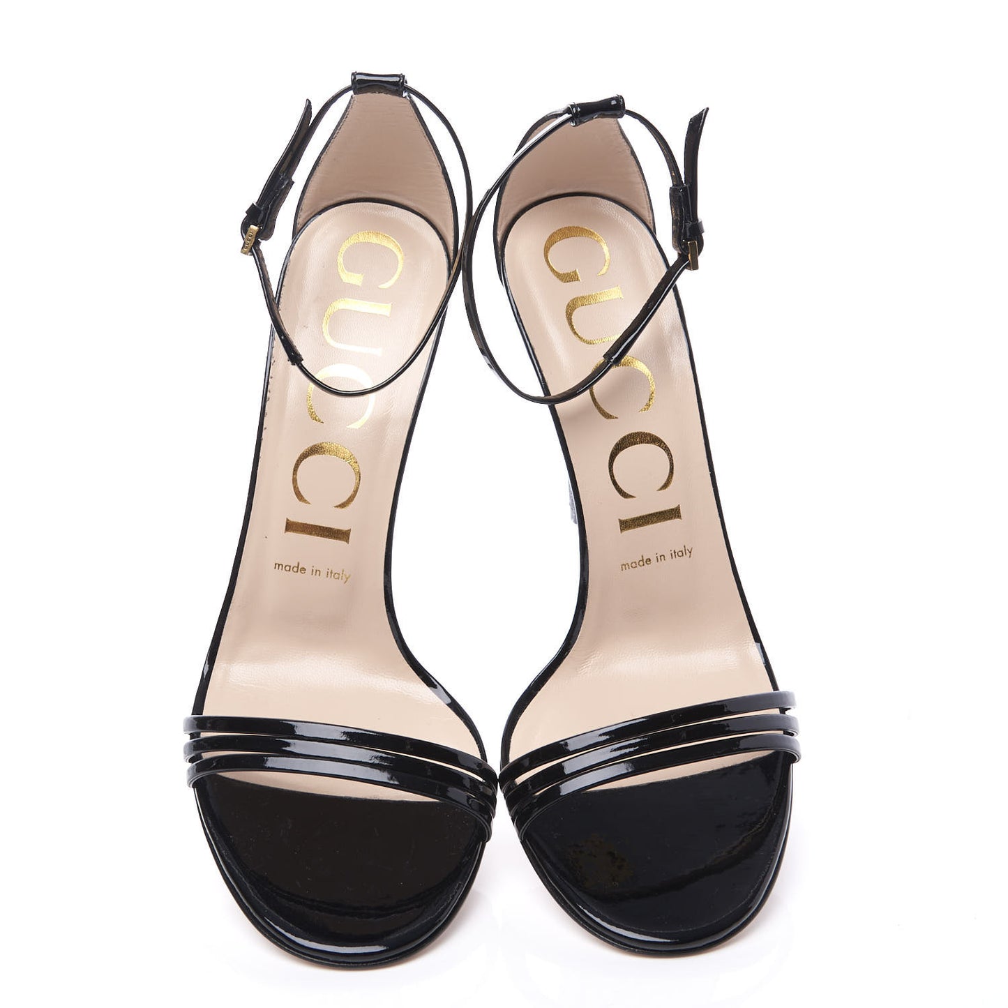 Patent Crystal Removable Bow Sandals 38.5 Black