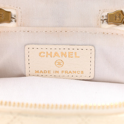 Chanel Caviar Quilted Mini Top Handle Vanity With Chain White 6 of 11