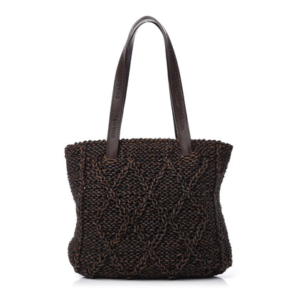 Chanel Calfskin Woven Tote Dark Brown 1 of 9