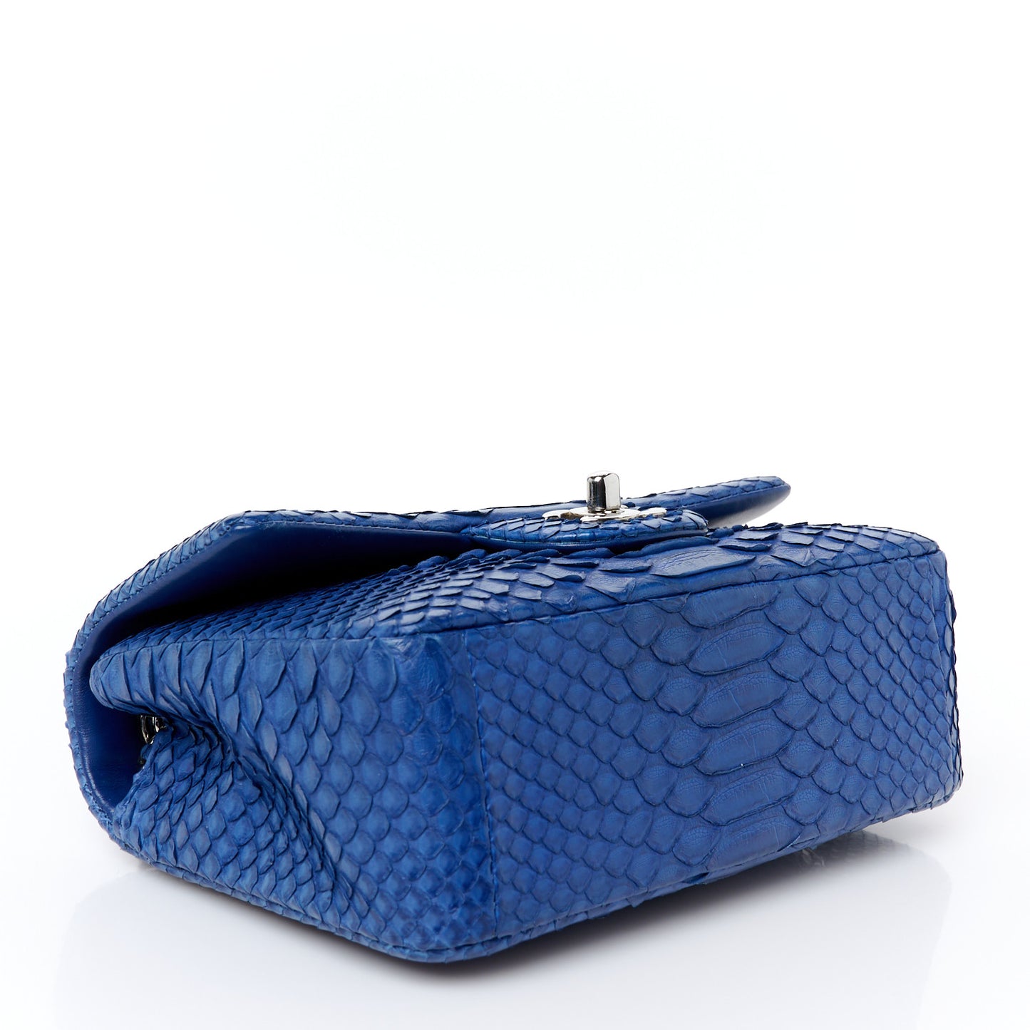 Snakeskin Mini Rectangular Flap Blue