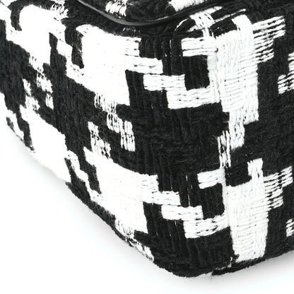Christian Dior Tweed Macro Houndstooth Medium Caro Bag Black White 9 of 11