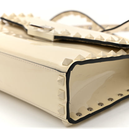 Valentino Garavani Patent Monochrome Medium Rockstud Flip Lock Crossbody Bag Light Ivory 8 of 9
