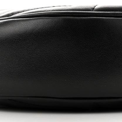 Gucci Calfskin Matelasse Chevron Mini GG Marmont Half Moon Hobo Black 9 of 12