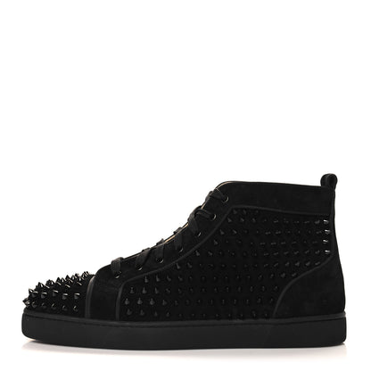 Christian Louboutin Veau Velours Mens Louis Orlato Flat Spikes Sneakers 45.5 Black 1 of 9