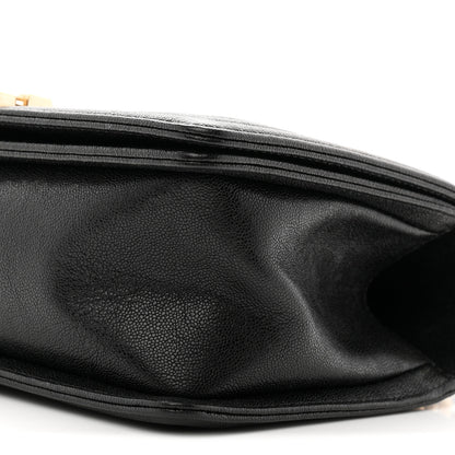 Chanel Iridescent Caviar Chevron Quilted Medium Boy Flap Black 10 of 10