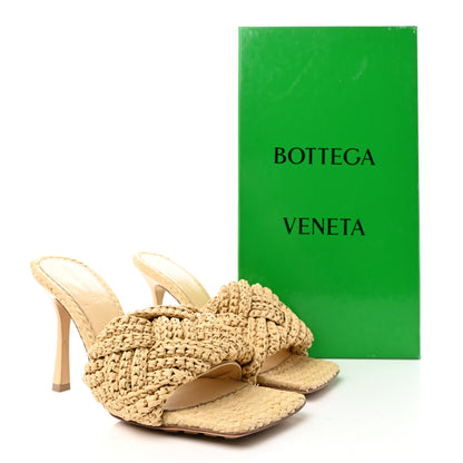 Bottega Veneta Raffia Intrecciato Lido Mule 90 Sandals 38 Cane Sugar 19 of 19