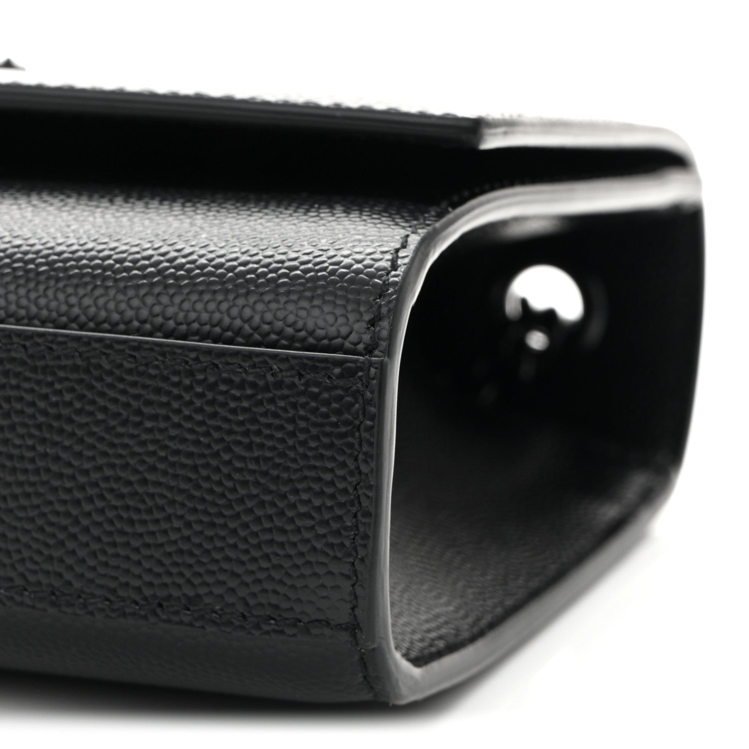 Saint Laurent Grain De Poudre Small Monogram Monochrome Kate Satchel Black 10 of 11