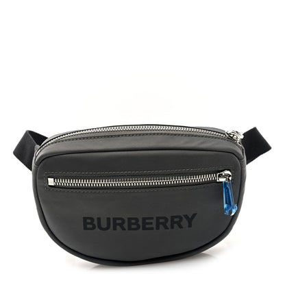 Burberry Econyl Logo Print Small Cannon Bum Bag Charcoal Grey 1 of 9