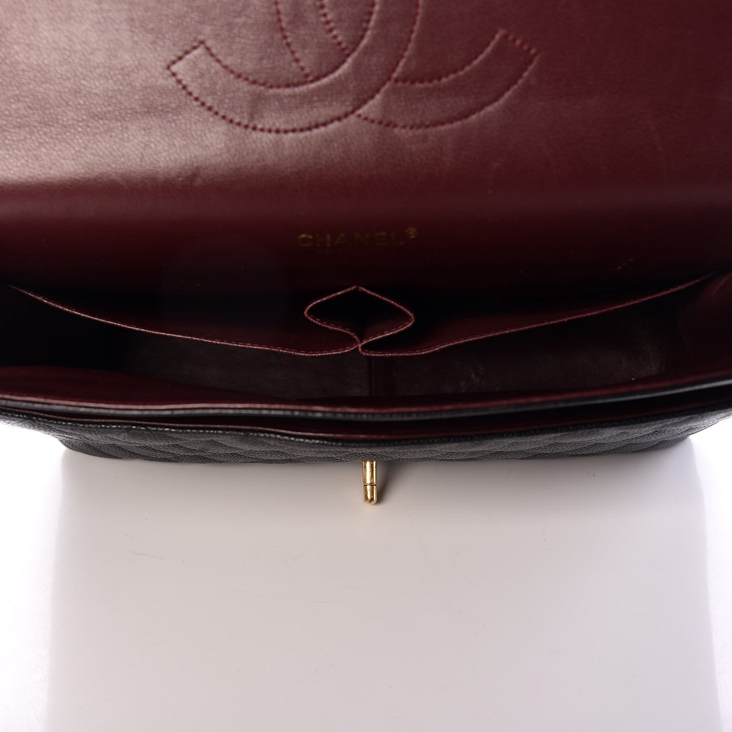Caviar Quilted Maxi Double Flap Black