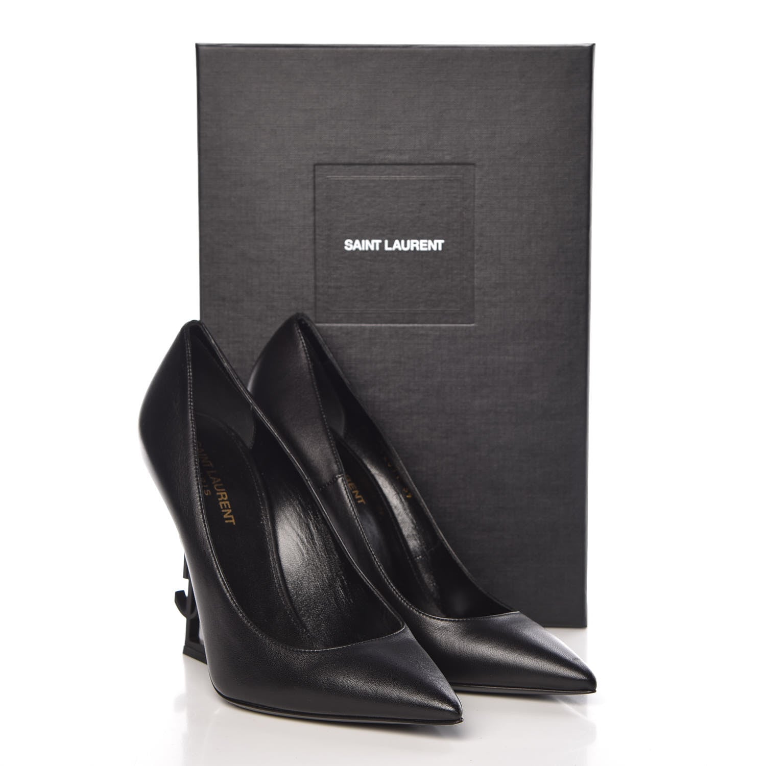 Saint Laurent Calfskin Opyum 100 Pumps 39 Black 10 of 10